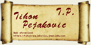 Tihon Pejaković vizit kartica